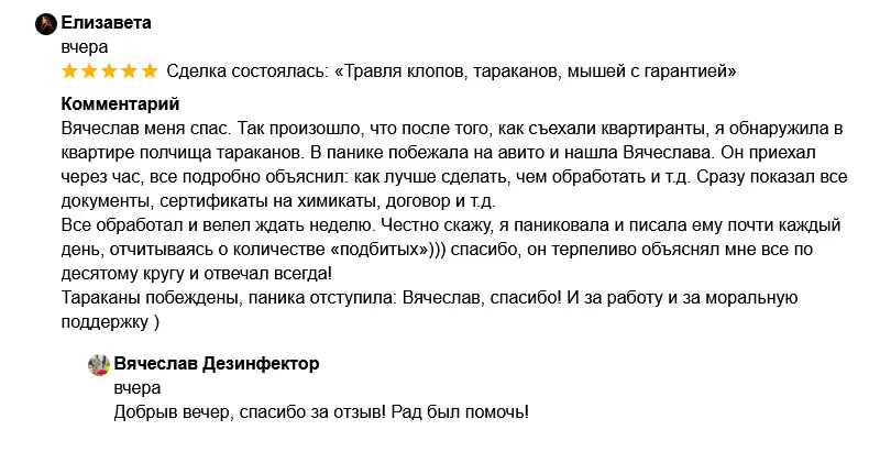 Отзыв с Авито - 1